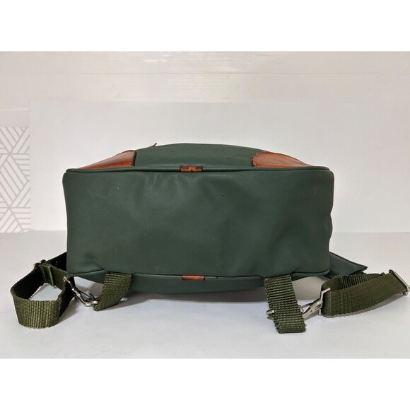 Jon Hart Design Canvas Green Leather Accent Backpack 15 “ - Picture 5 of 16